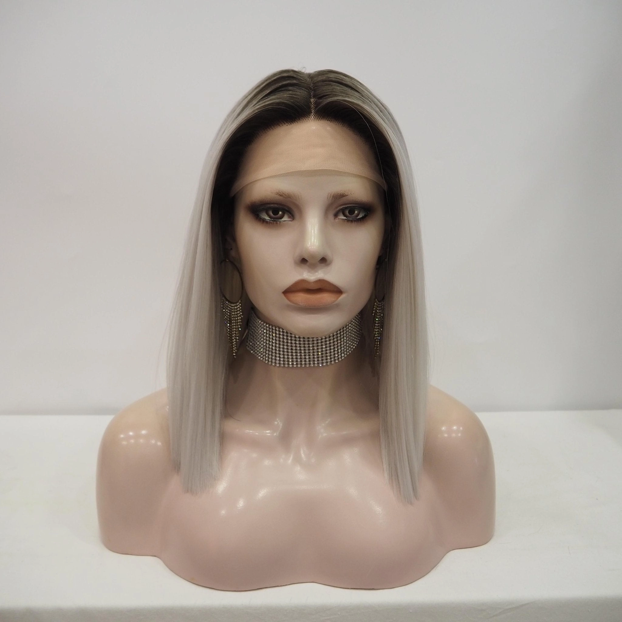 Brenda Collection-Sophie 16 inches Lace Synthetic Wigs Short Straight Wigs Heat Resistant Wigs Daily Wear Hair Accessories (shara)