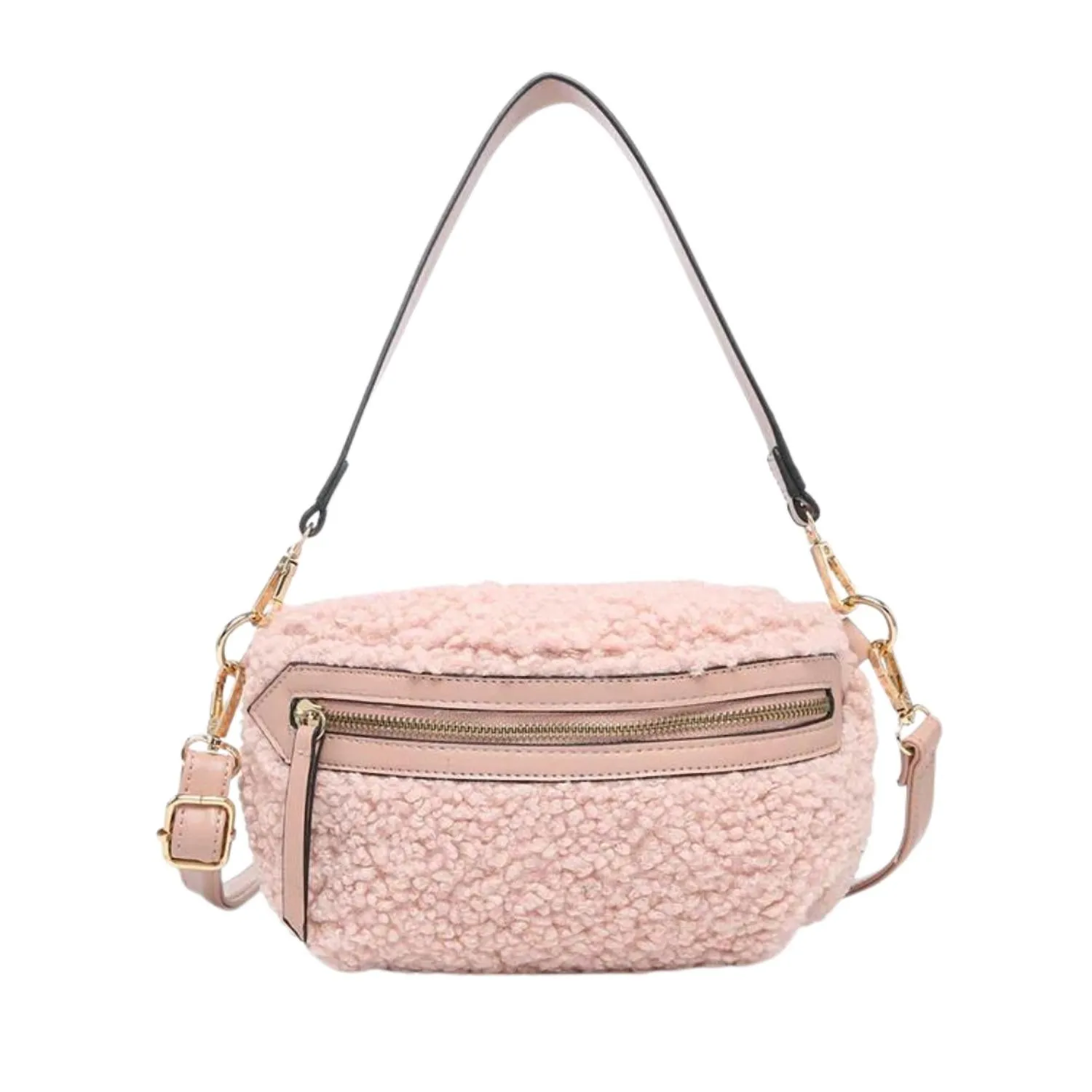 Brookie Sherpa Convertible Bag In Pink