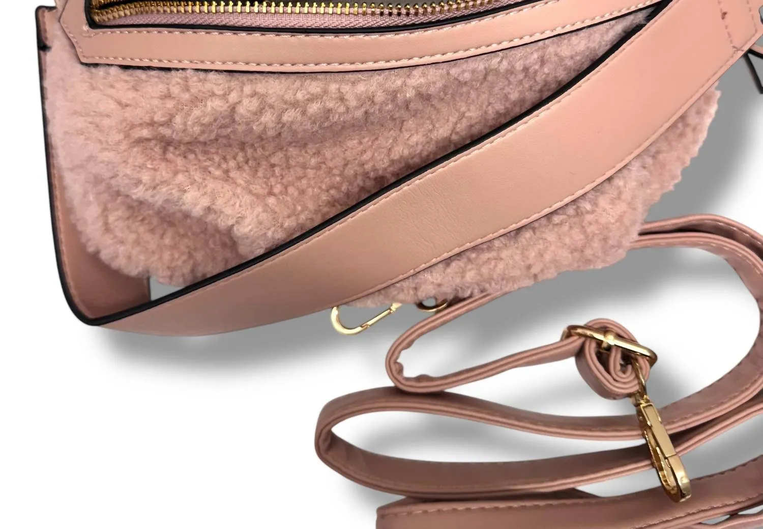 Brookie Sherpa Convertible Bag In Pink