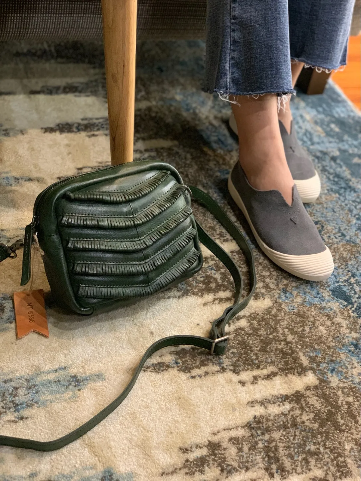 Brown Women's Small Side Bag Satchel Vintage Green Shoulder Bag Square Crossbody Bag for Ladies