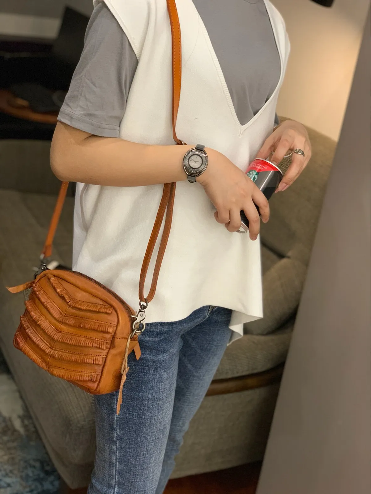 Brown Women's Small Side Bag Satchel Vintage Green Shoulder Bag Square Crossbody Bag for Ladies