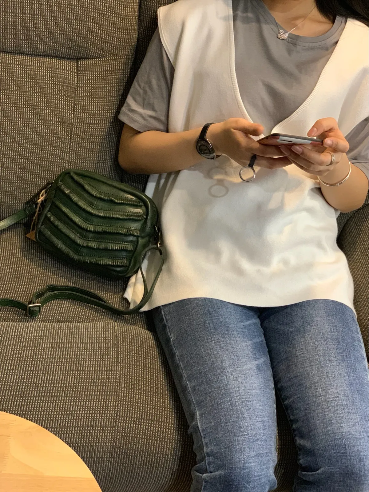 Brown Women's Small Side Bag Satchel Vintage Green Shoulder Bag Square Crossbody Bag for Ladies