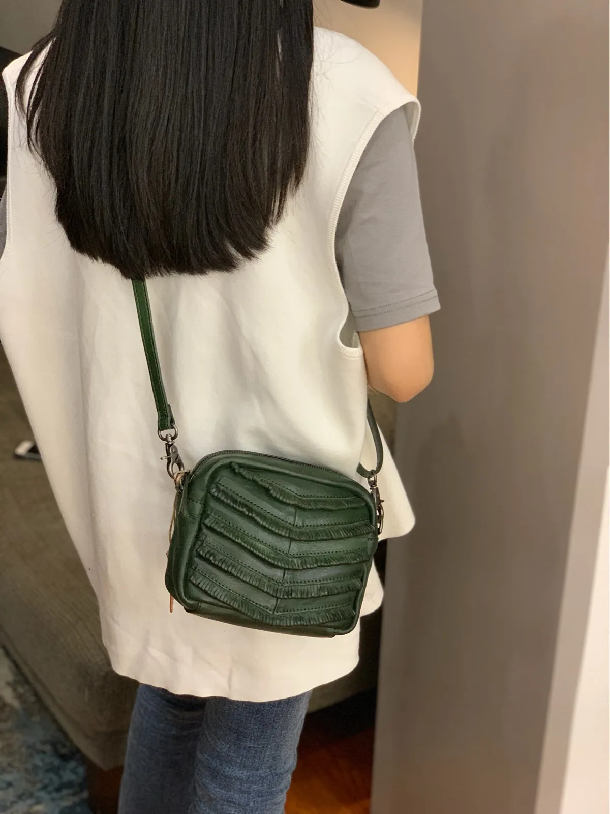 Brown Women's Small Side Bag Satchel Vintage Green Shoulder Bag Square Crossbody Bag for Ladies