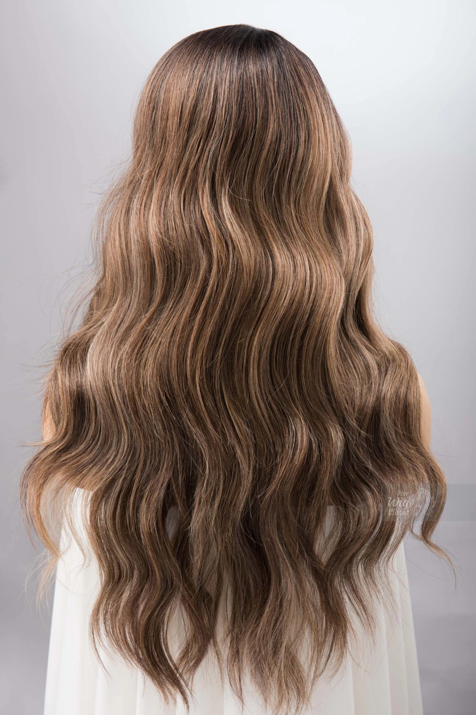 Brown Blonde Balayage Wavy Lace Front Synthetic Wig KYLAN