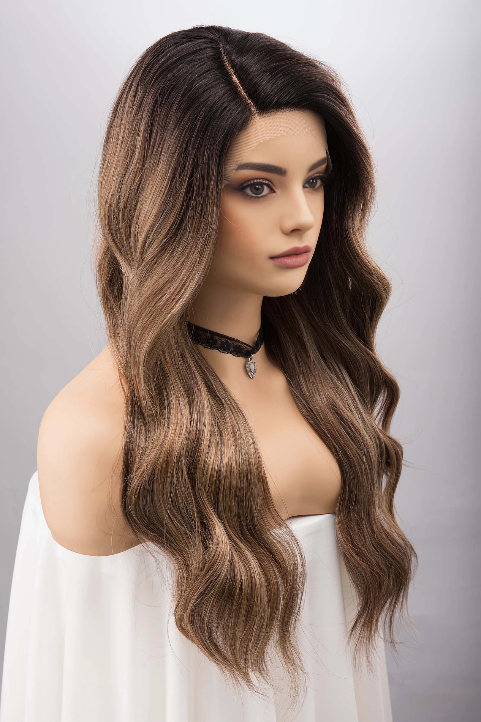 Brown Blonde Balayage Wavy Lace Front Synthetic Wig KYLAN