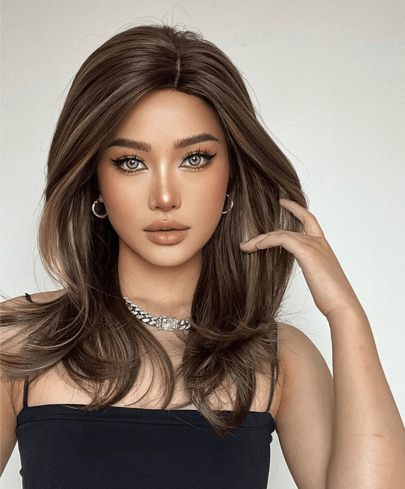 Brown Highlighted Wig