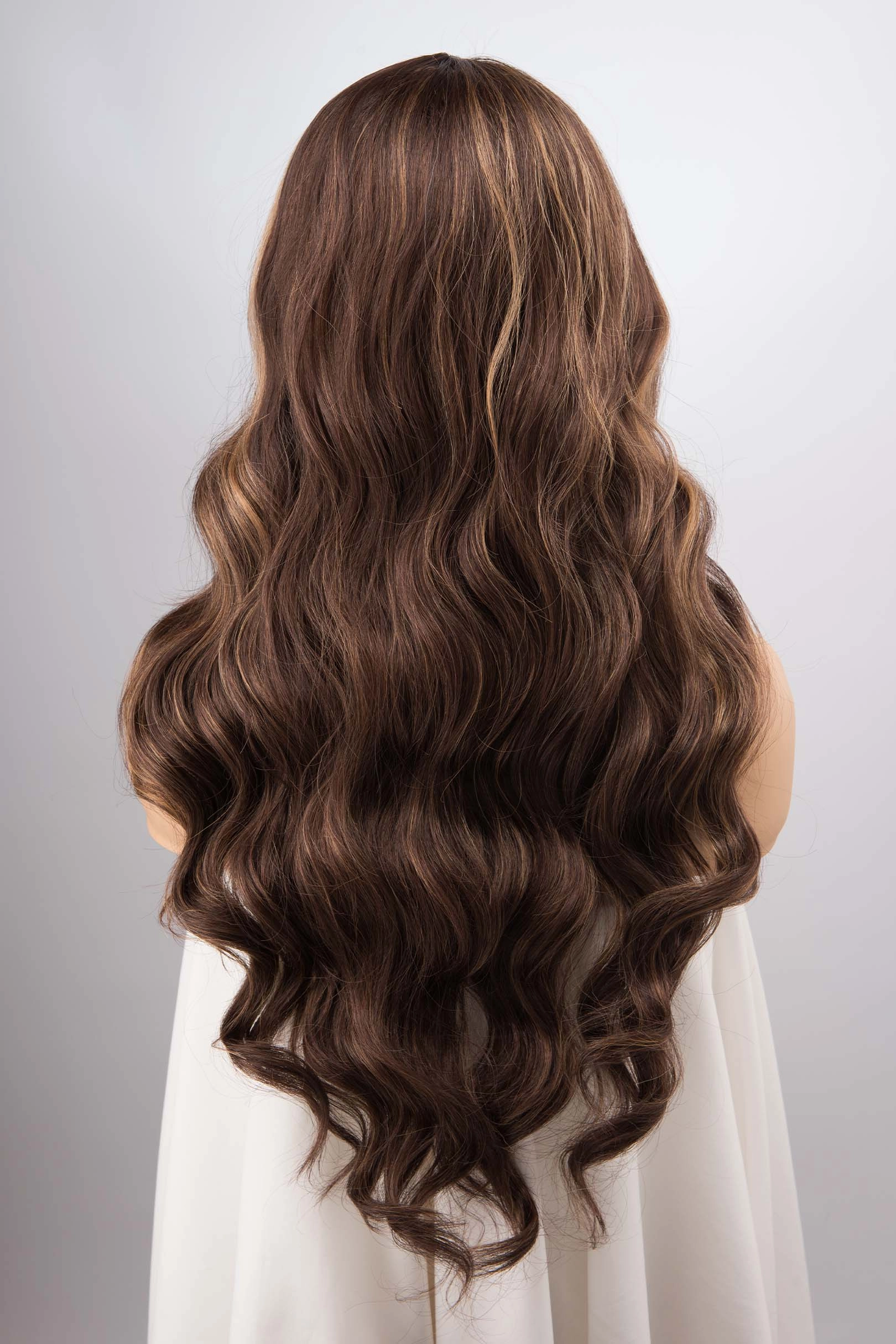 Brown with Blonde Highlights Wavy Lace Front Synthetic Wig Madeline