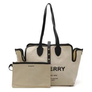 Burberry  Canvas Leather Tote Bag (Pre-Owned)