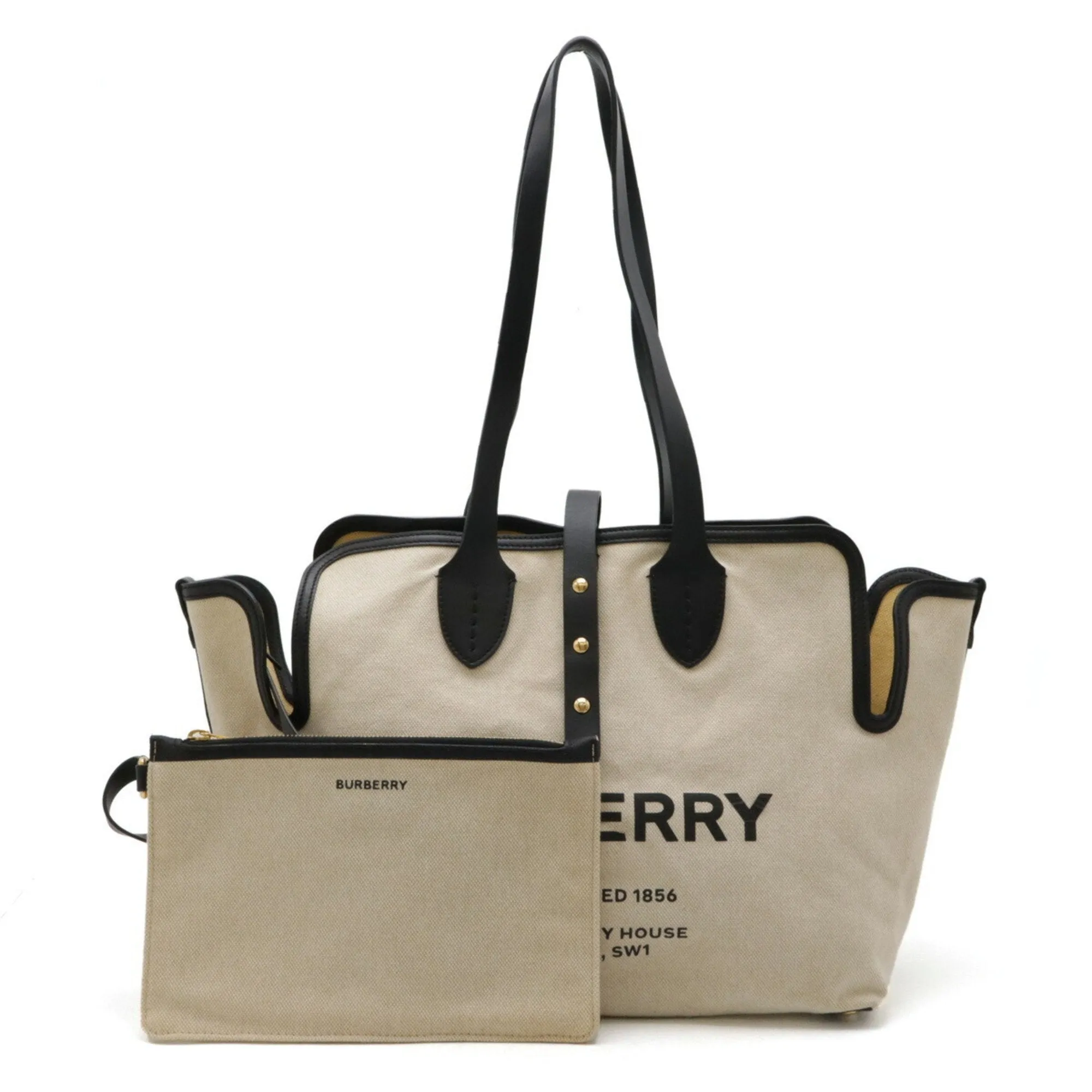 Burberry  Canvas Leather Tote Bag (Pre-Owned)