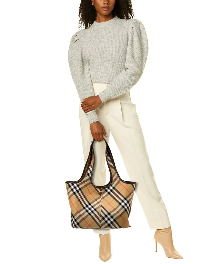 Burberry Check Small Canvas & Leather Tote
