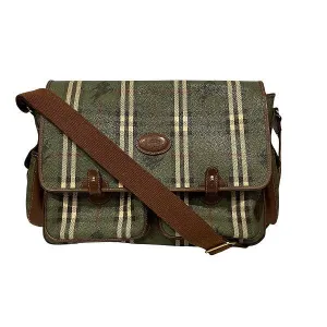 Burberry Green Check Messenger Bag