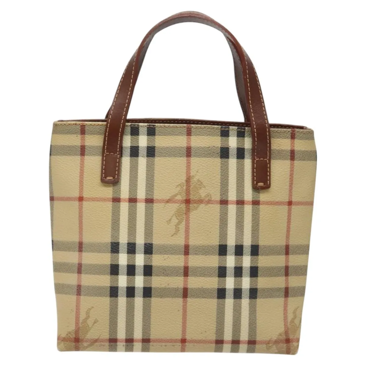 Burberry Haymarket Canvas Handbag (Pre-Owned)