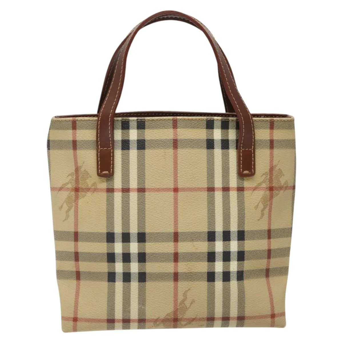 Burberry Haymarket Canvas Handbag (Pre-Owned)