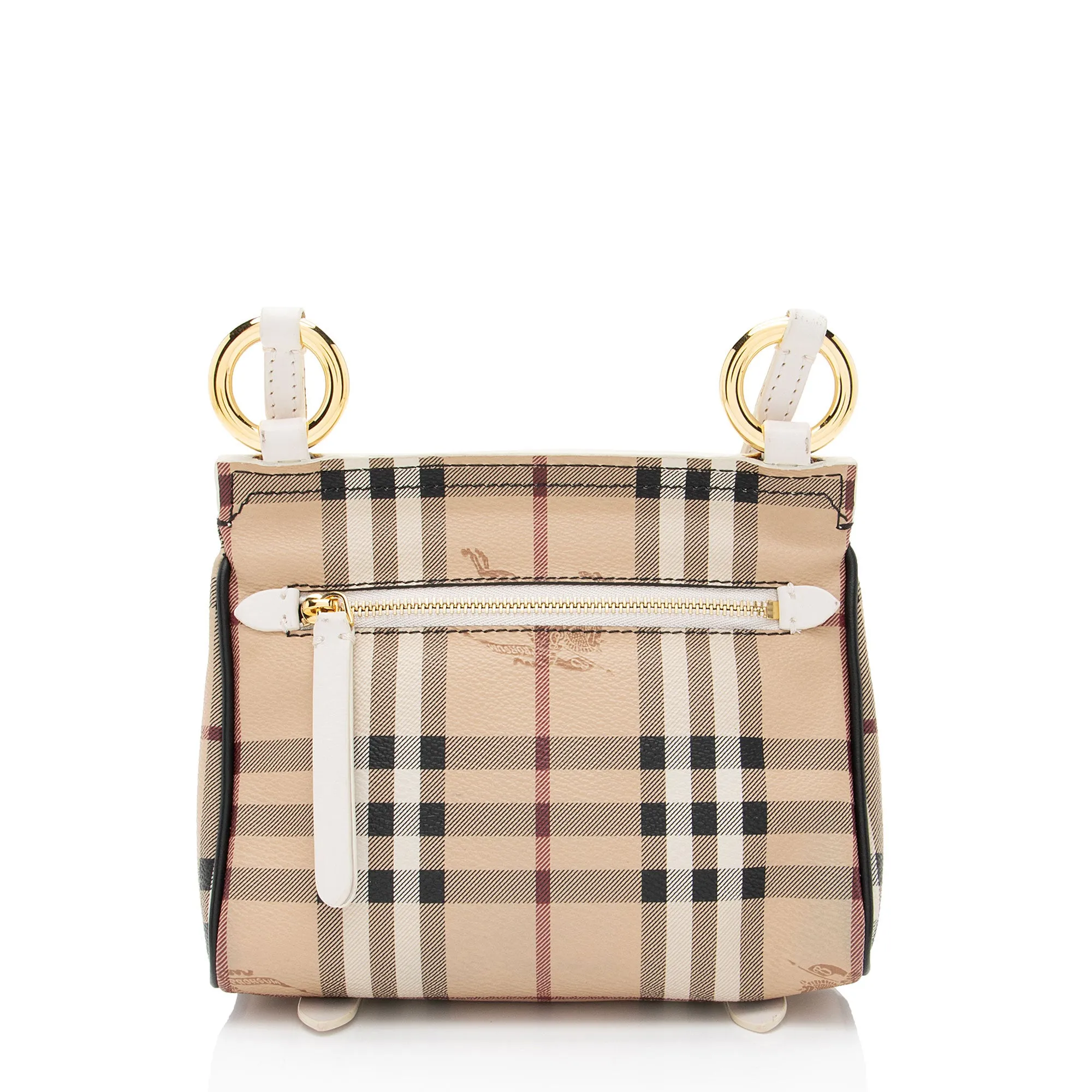 Burberry Haymarket Check Perforated Leather Baby Bridle Shoulder Bag