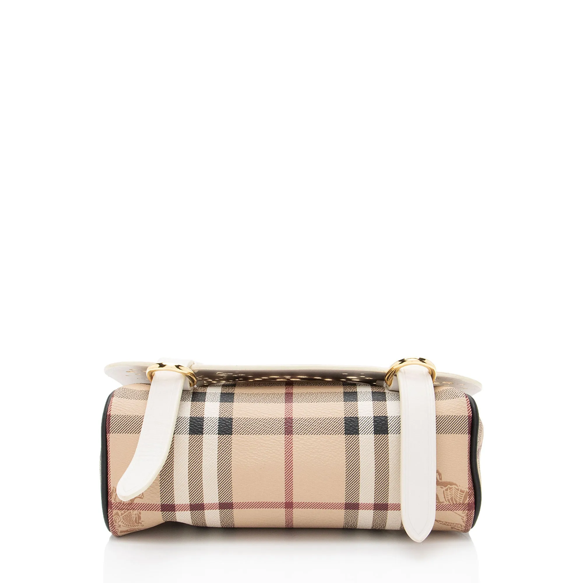 Burberry Haymarket Check Perforated Leather Baby Bridle Shoulder Bag