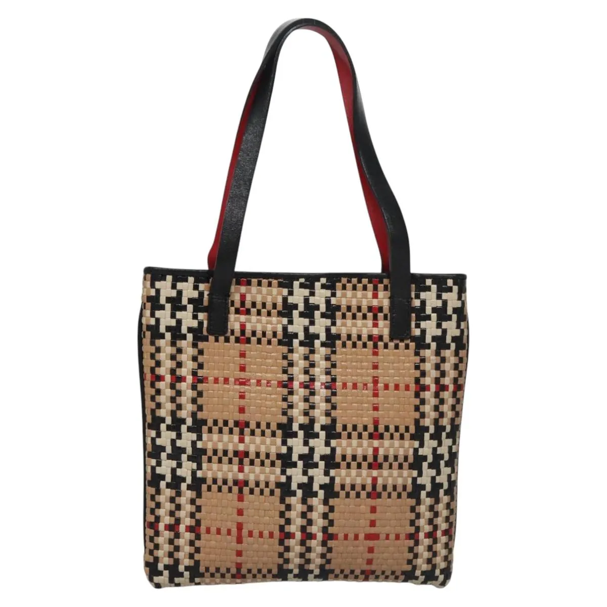 Burberry Label Leather Handbag (Pre-Owned)