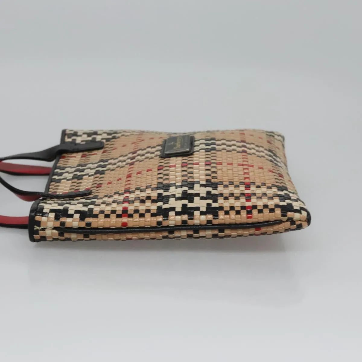 Burberry Label Leather Handbag (Pre-Owned)