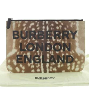Burberry  Leather Clutch Bag (Pre-Owned)