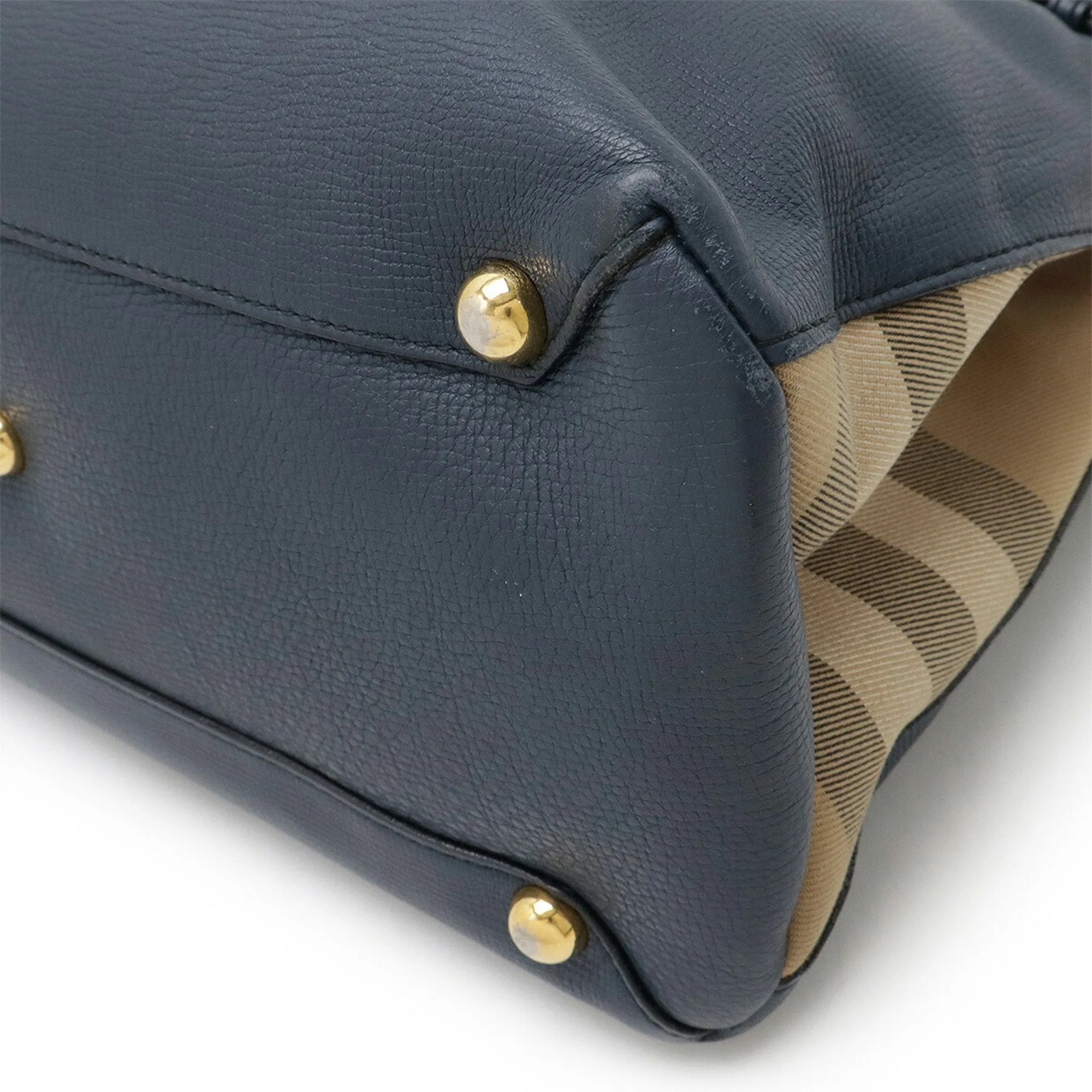 Burberry Leather Shoulder Bag Tote Bag (Pre-Owned)