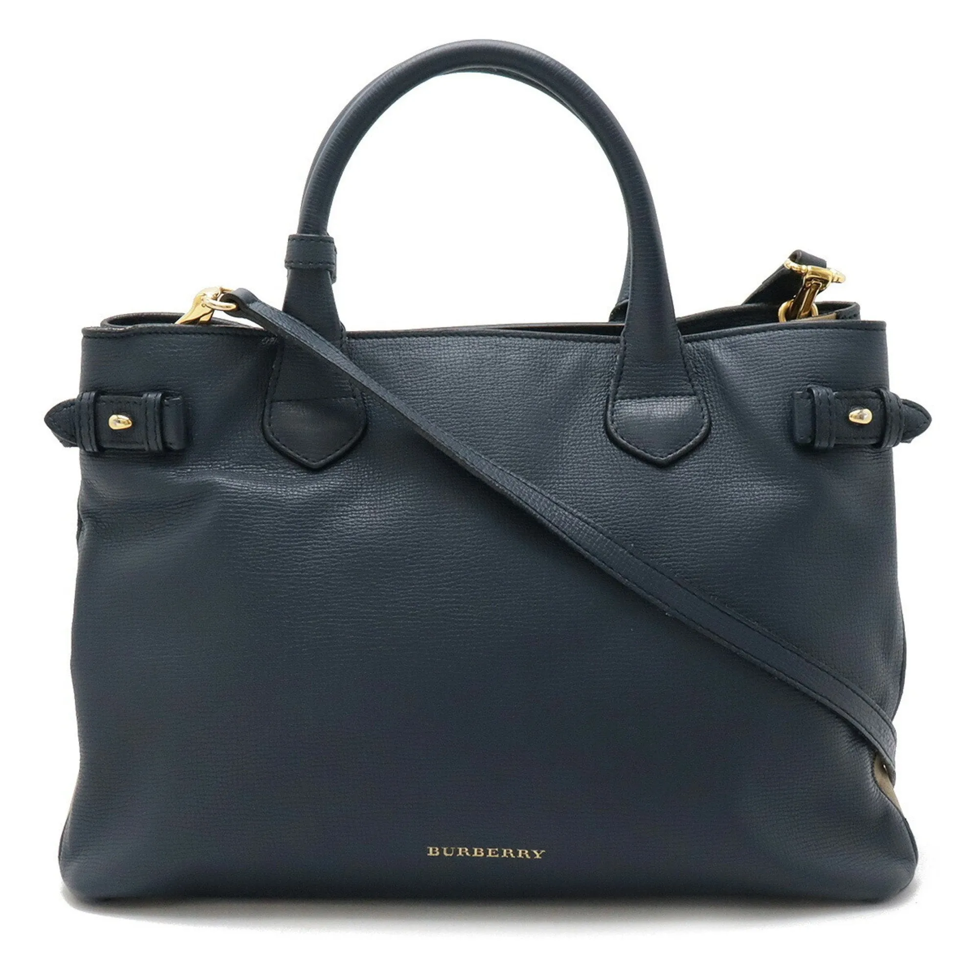 Burberry Leather Shoulder Bag Tote Bag (Pre-Owned)