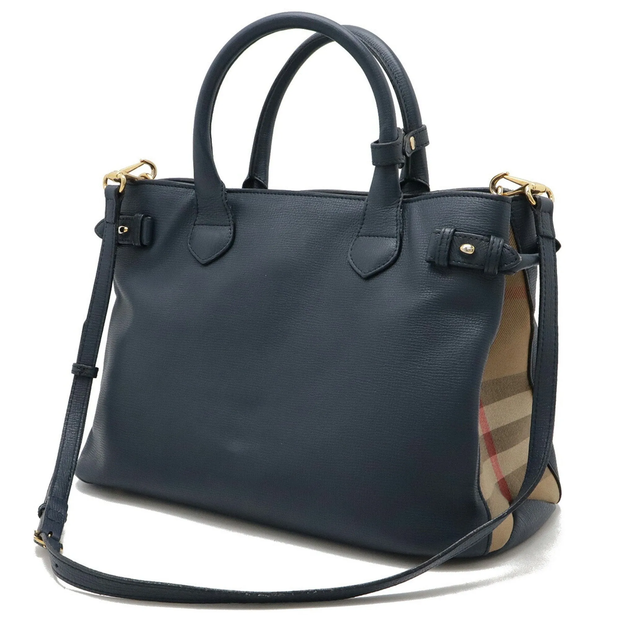 Burberry Leather Shoulder Bag Tote Bag (Pre-Owned)