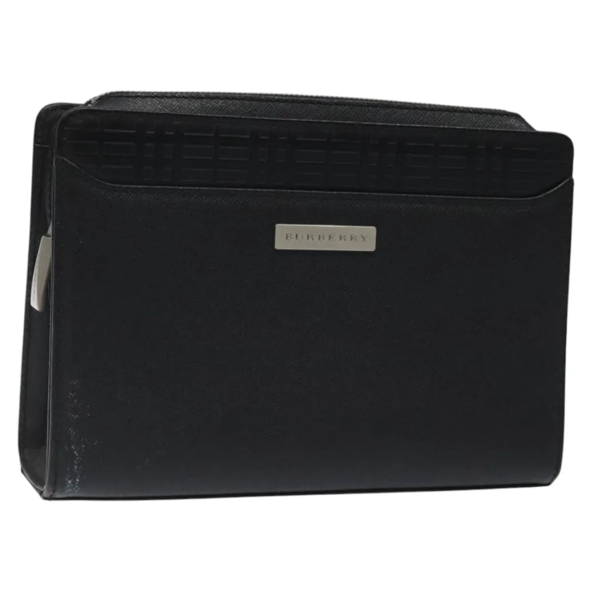 Burberry Logo Leather Clutch Bag (Pre-Owned)