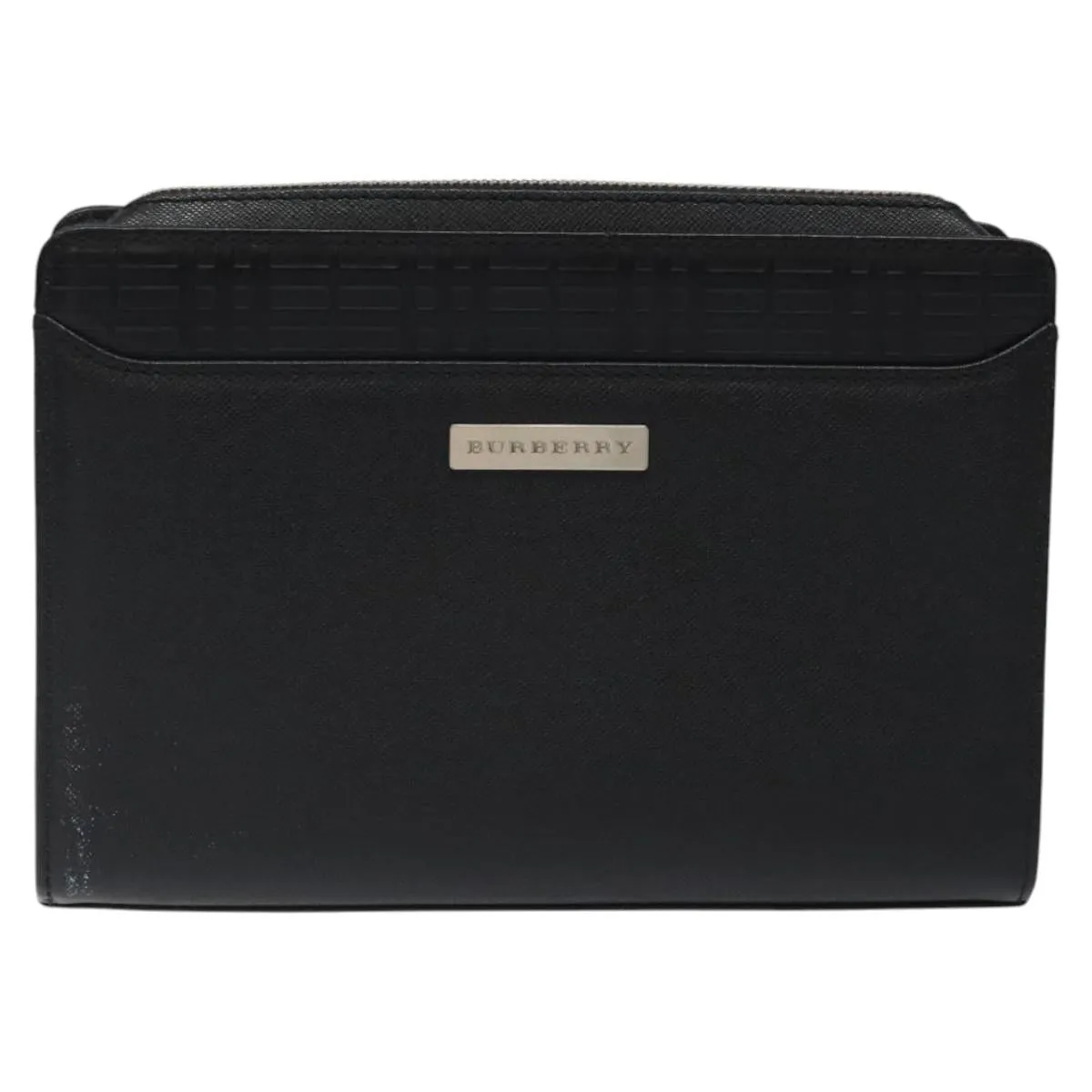 Burberry Logo Leather Clutch Bag (Pre-Owned)