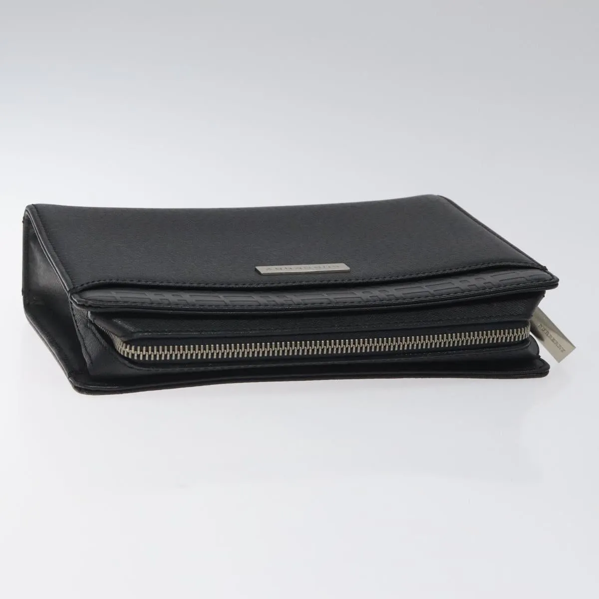 Burberry Logo Leather Clutch Bag (Pre-Owned)