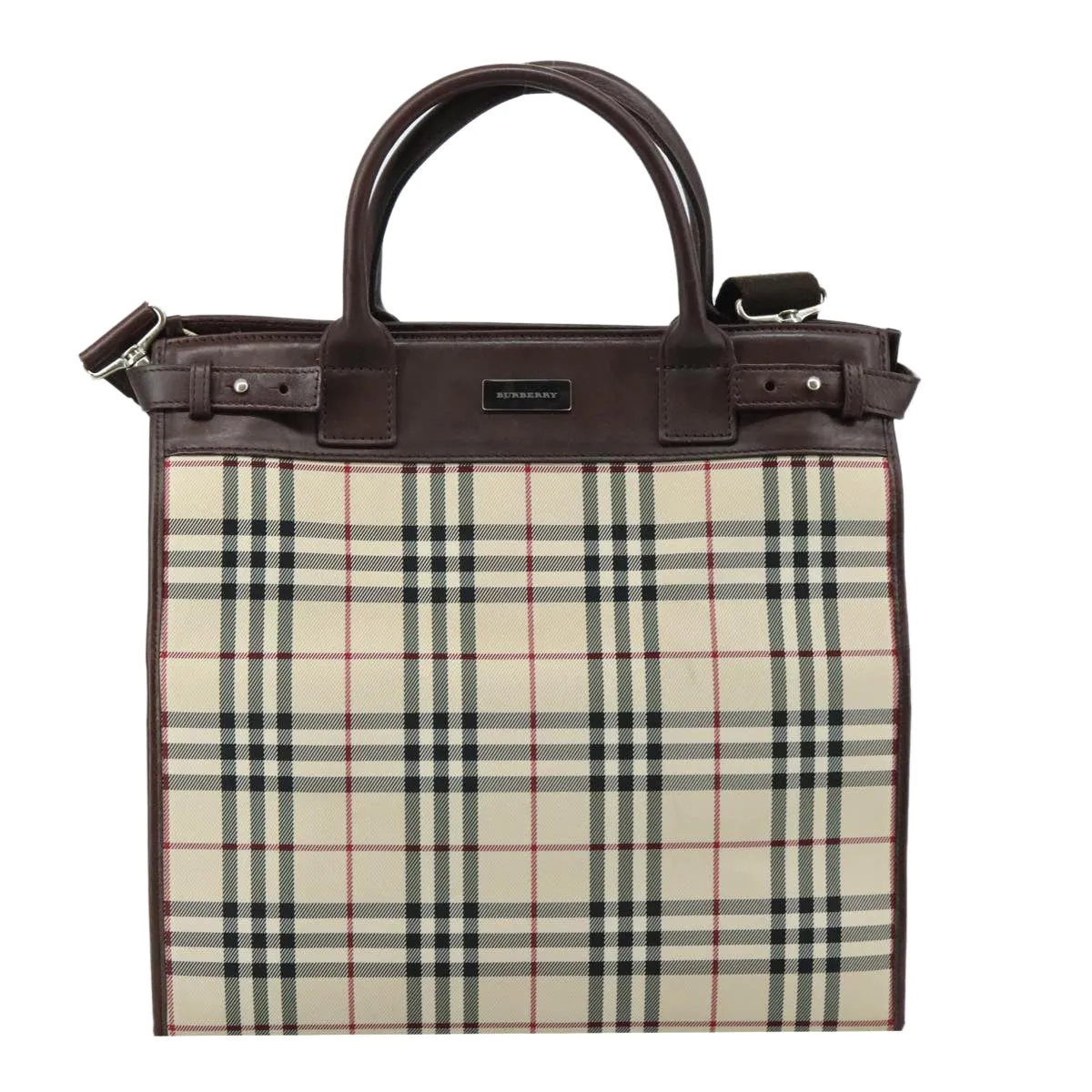 Burberry Nova Check Canvas Handbag (Pre-Owned)