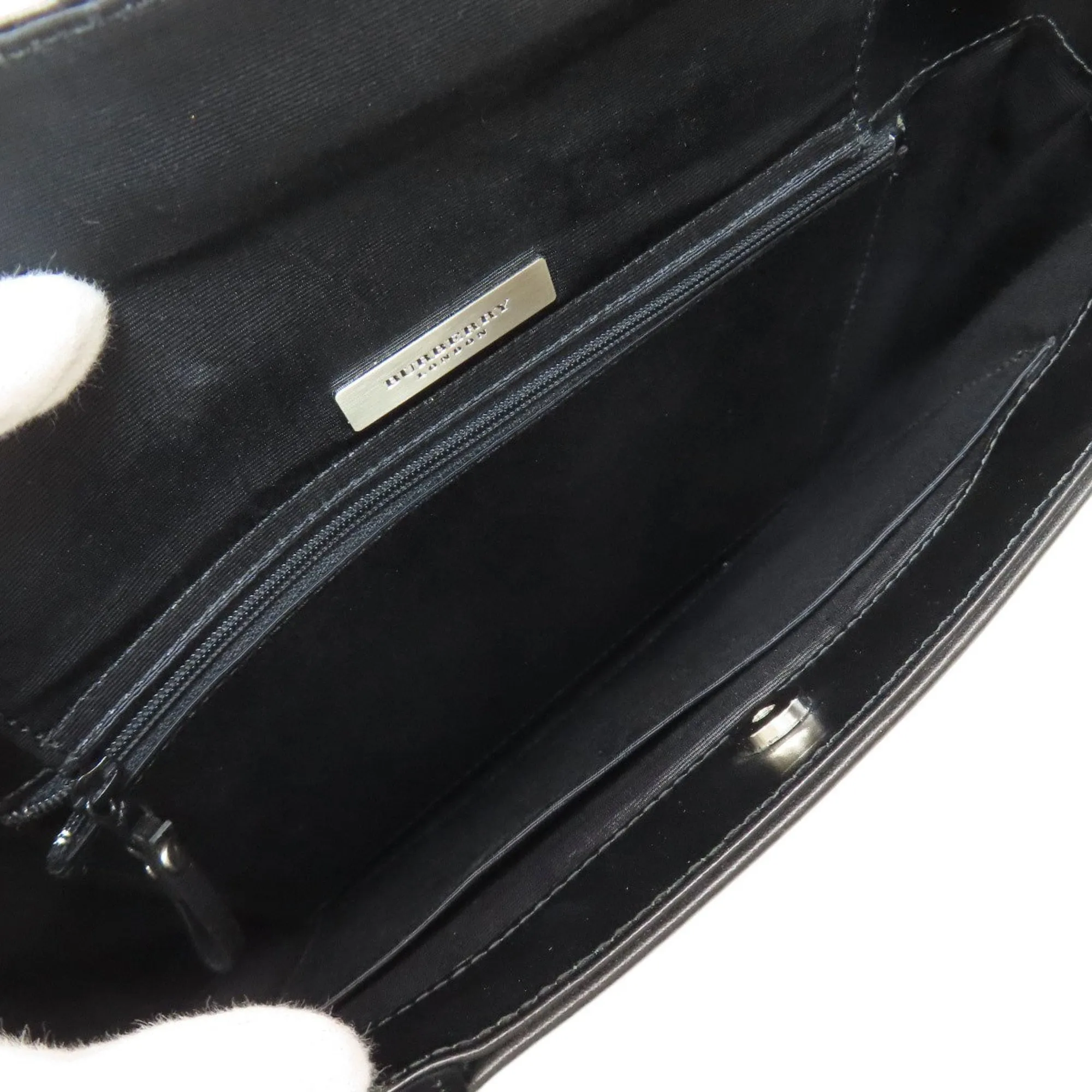 Burberry Nylon Leather Tote Bag (Pre-Owned)