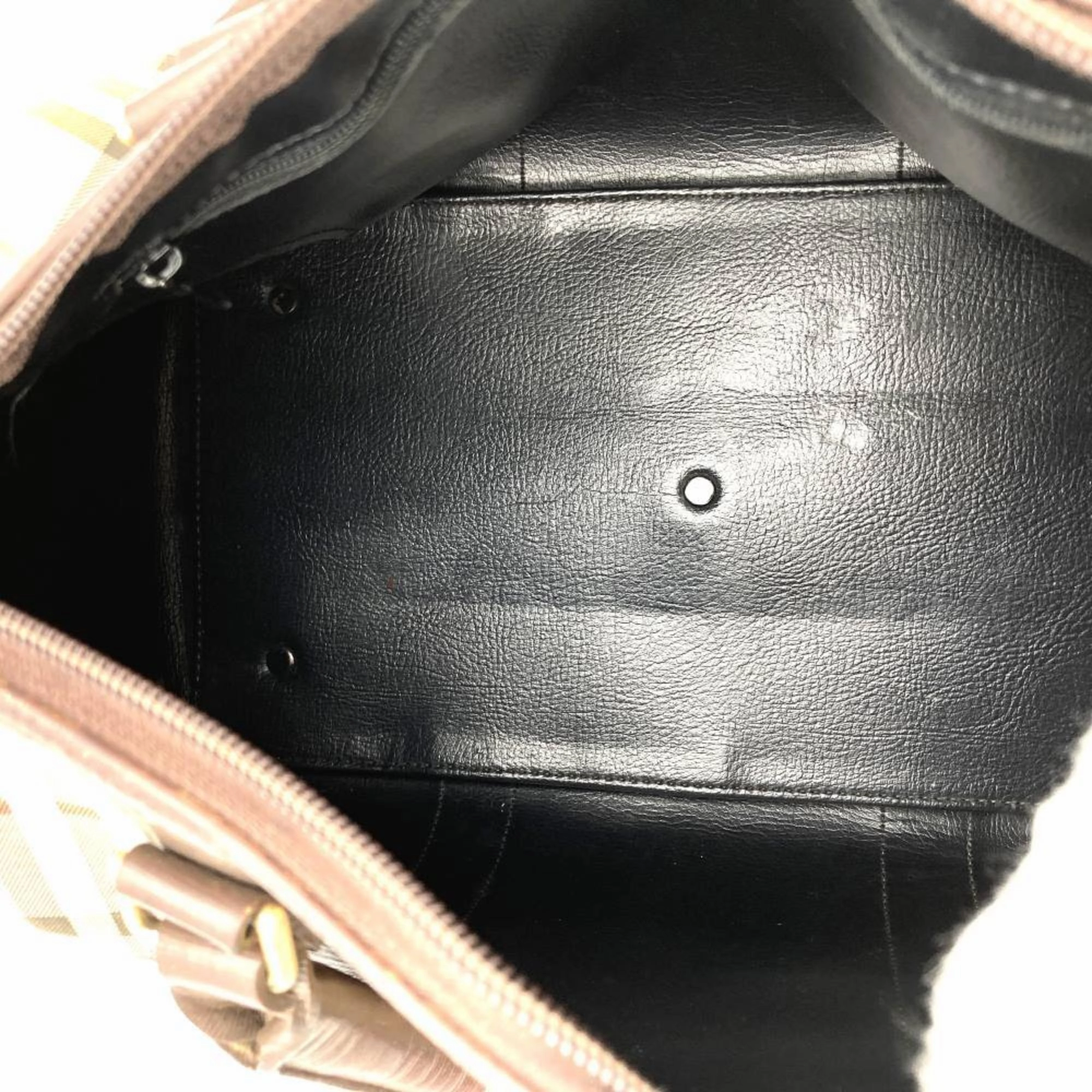 Burberry  Leather Boston Bag Handbag (Pre-Owned)