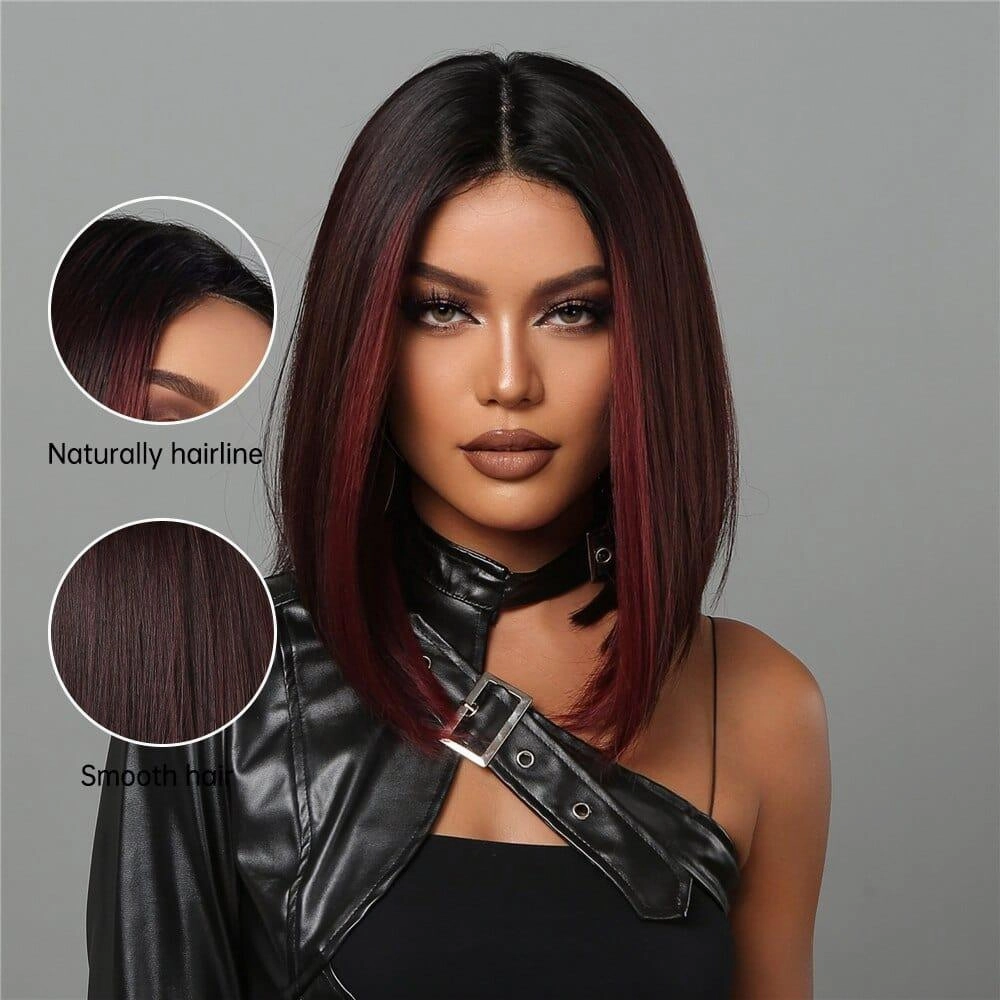 Burgundy Highlight Wig