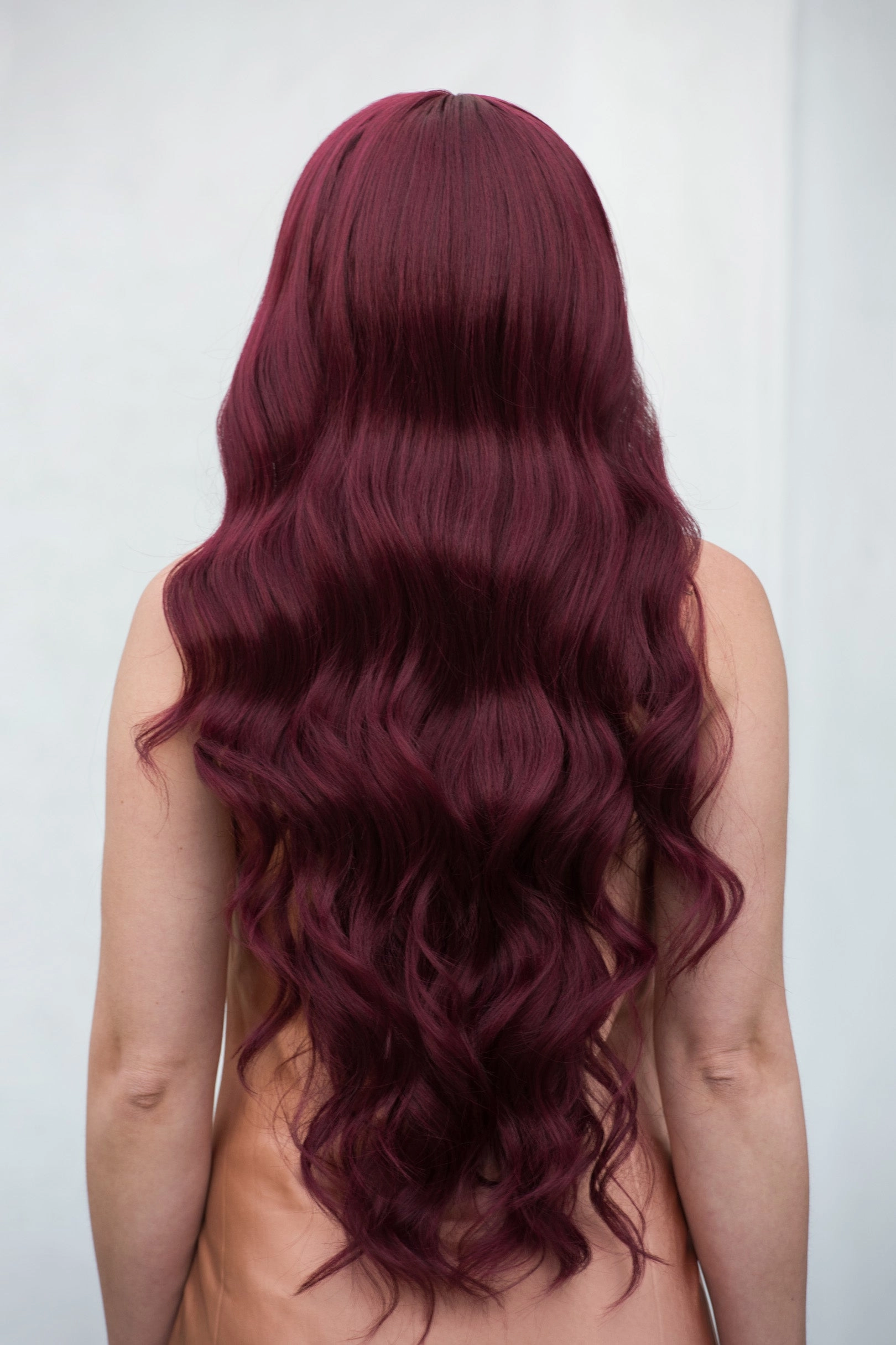 Burgundy Red Wavy Lace Front Synthetic Wig Aries