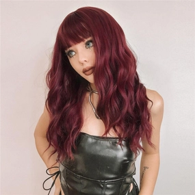 Burgundy Wavy Wig