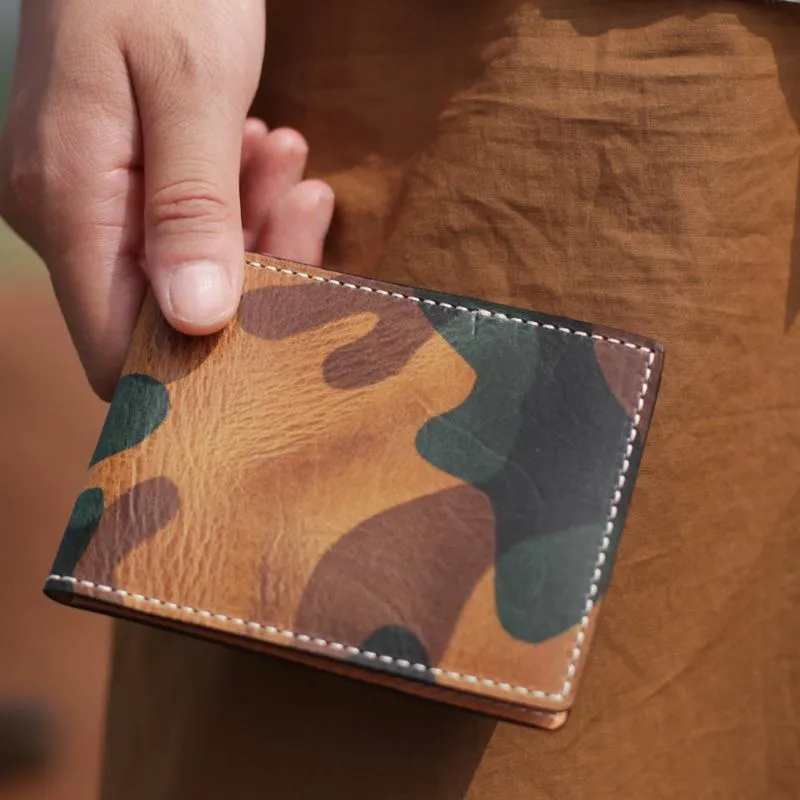 Camouflage Mens Leather Small Driving License Wallet Card Wallet Card Holder License Holder