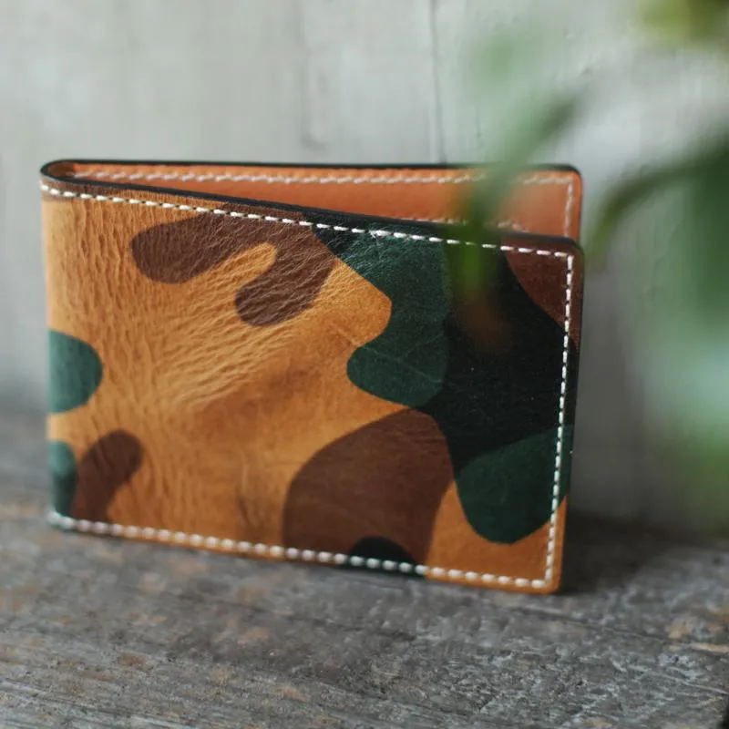 Camouflage Mens Leather Small Driving License Wallet Card Wallet Card Holder License Holder