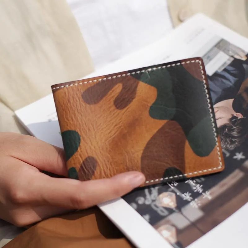 Camouflage Mens Leather Small Driving License Wallet Card Wallet Card Holder License Holder