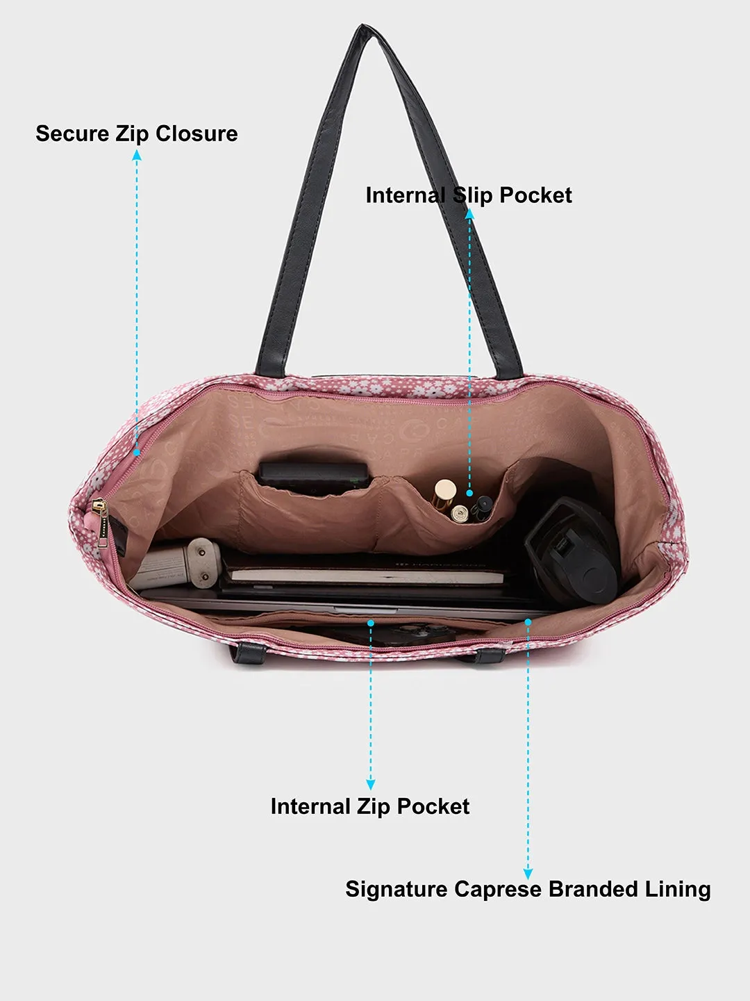 Caprese Alyssa Large Blush Tote Bag