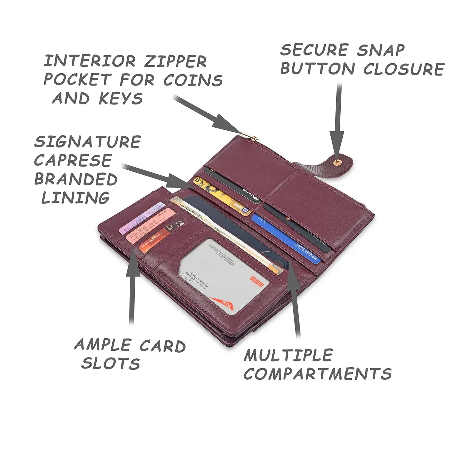 Caprese Athena Medium Plum Fold Wallet