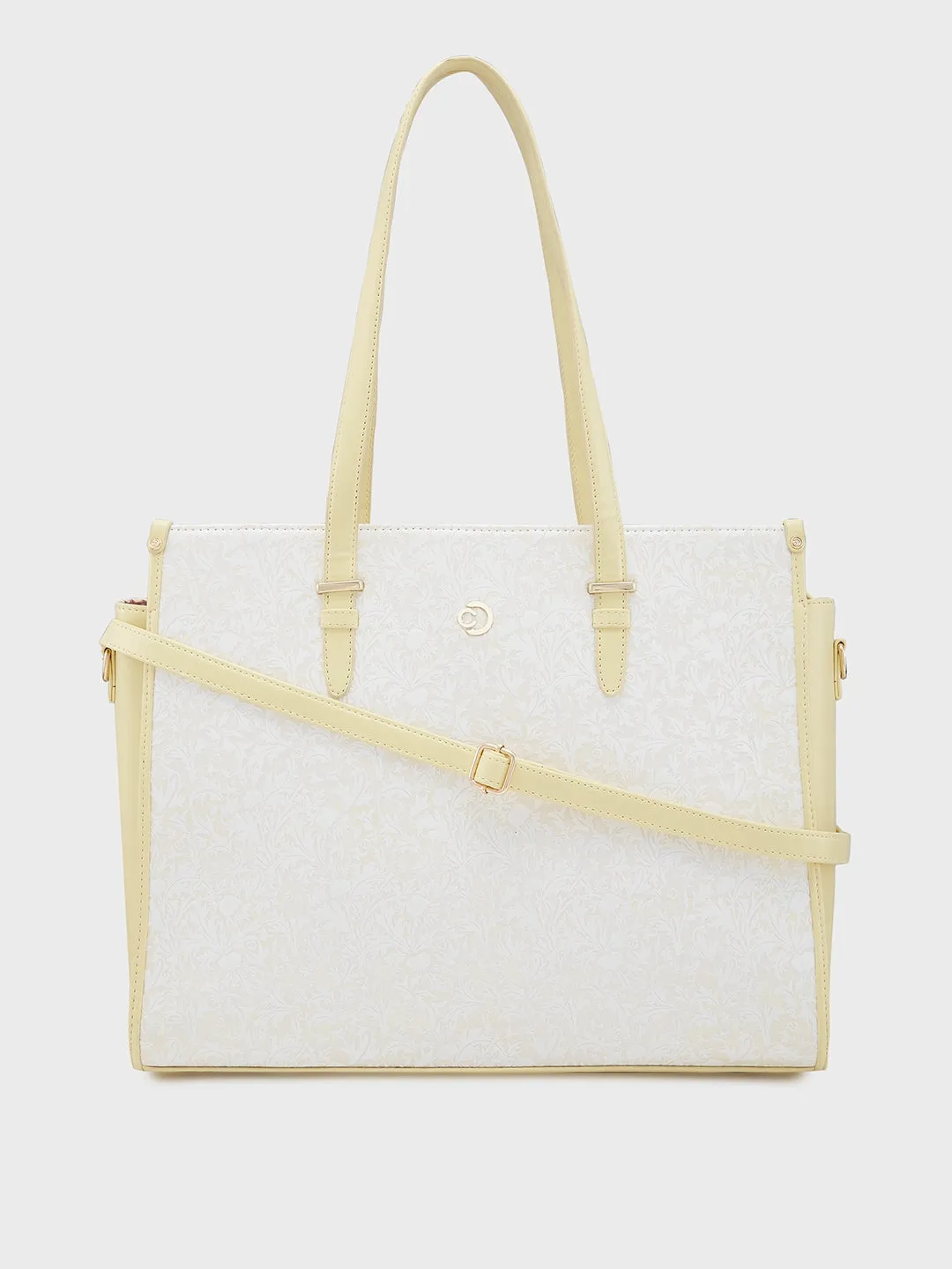 Caprese Aurora Large Yellow Tote Laptop Bag