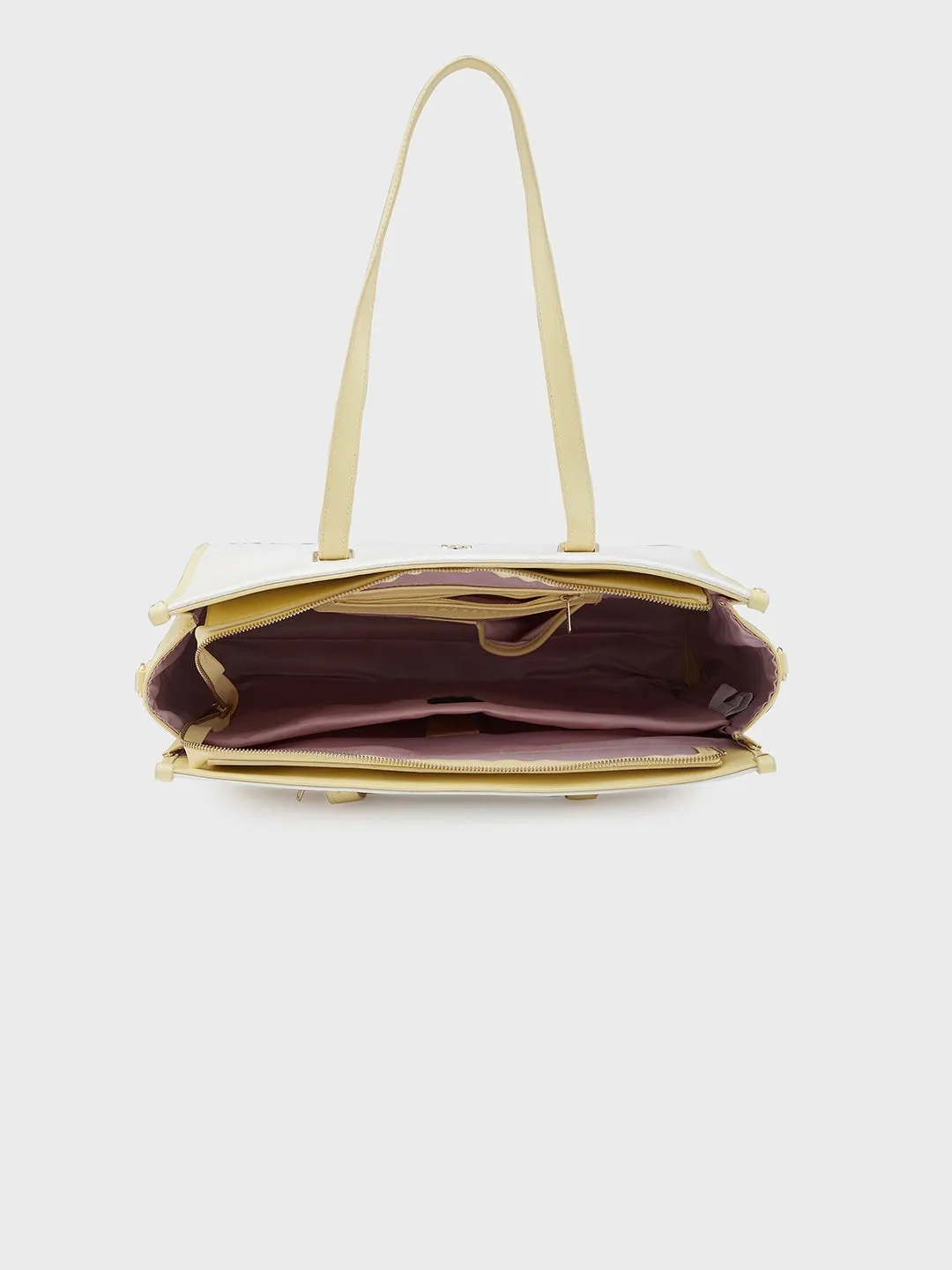 Caprese Aurora Large Yellow Tote Laptop Bag