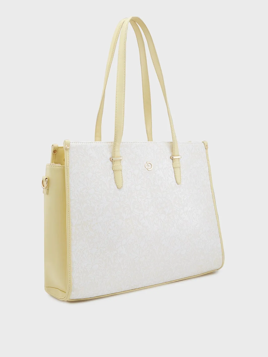 Caprese Aurora Large Yellow Tote Laptop Bag