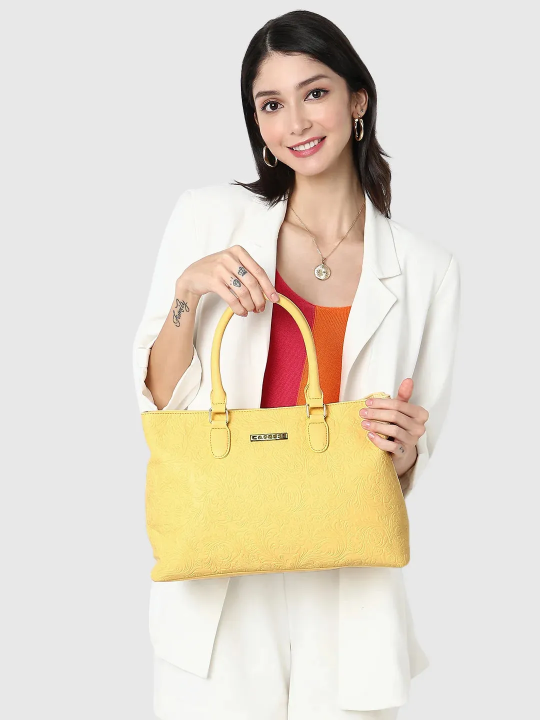 Caprese Avalon Medium Mellow Yellow Tote Bag