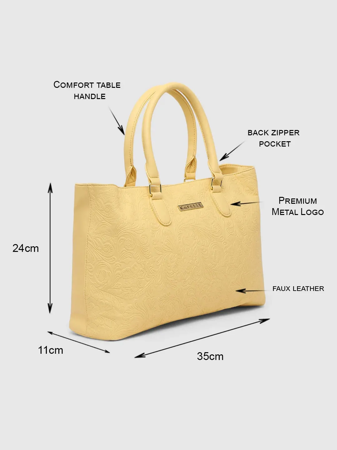 Caprese Avalon Medium Mellow Yellow Tote Bag