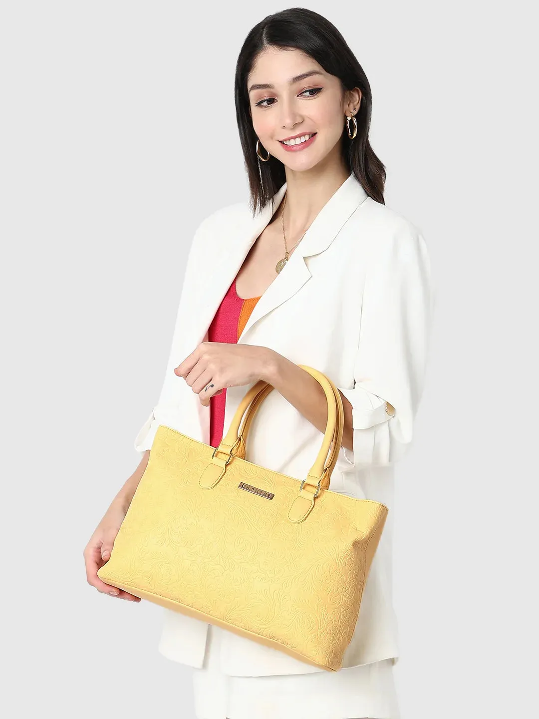 Caprese Avalon Medium Mellow Yellow Tote Bag