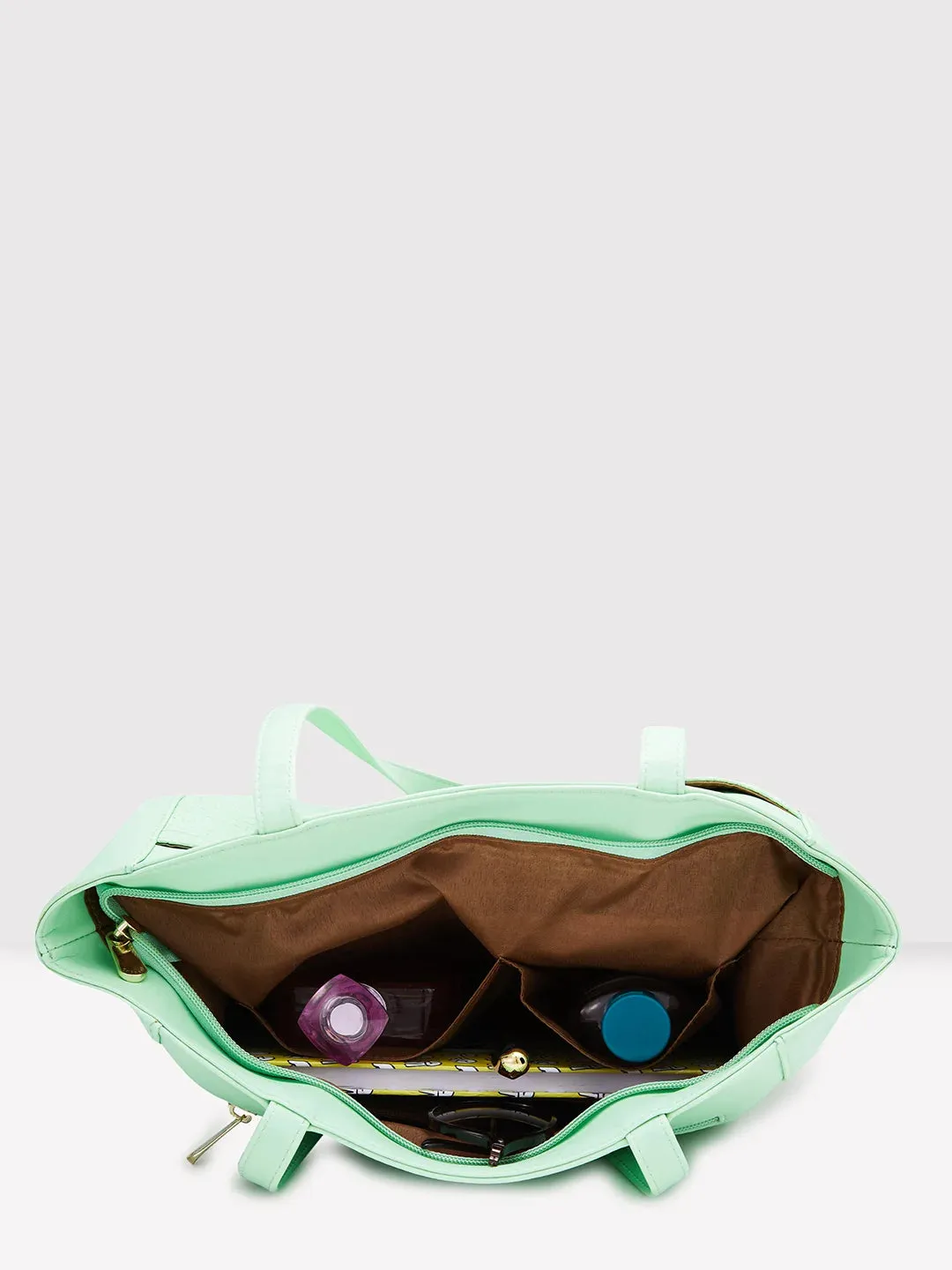 Caprese Avalon Small Green Ash Office Tote Bag