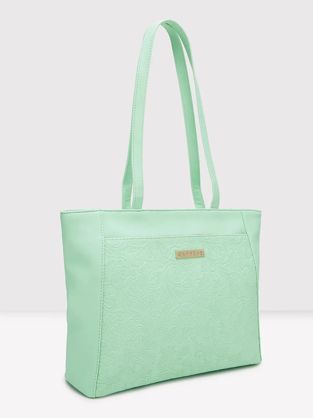 Caprese Avalon Small Green Ash Office Tote Bag