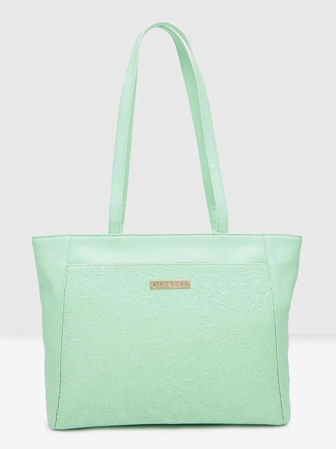 Caprese Avalon Small Green Ash Office Tote Bag