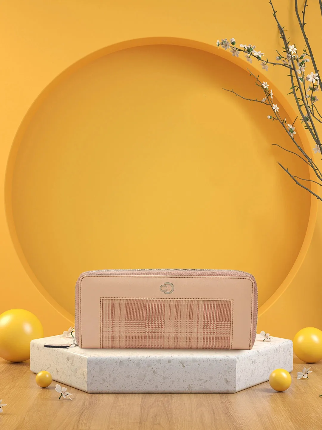 Caprese Avery Large Blush Zip Around Wallet