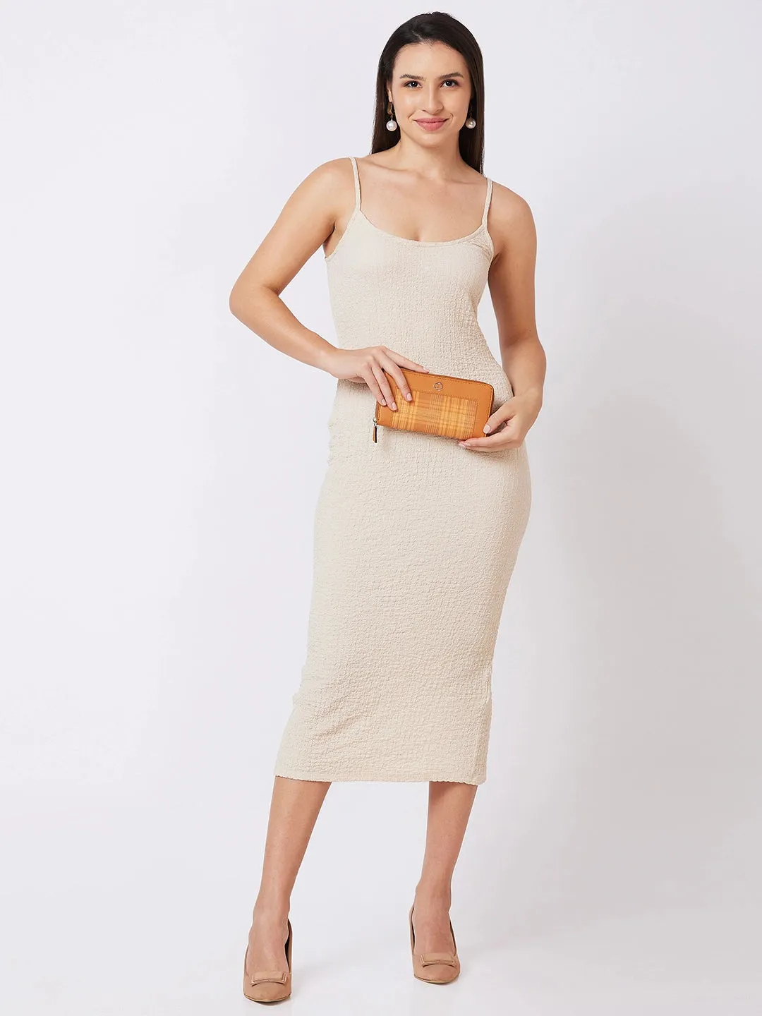 Caprese Avery Large Tan Zip Around Wallet